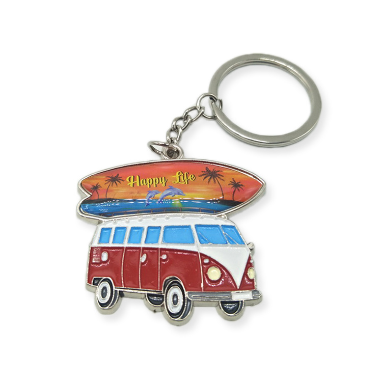 Custom Metal Souvenir Keychainn Beach Seaside Surf Souvenirs Surfboard